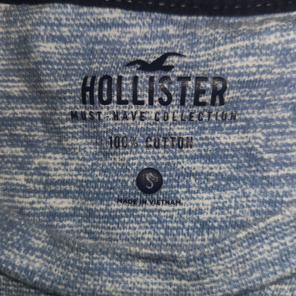 Hollister Mens Blue Heathered Short Sleeve T-Shirt. SMALL - Picture 5 of 7